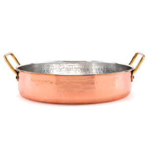 Faitout en cuivre avec couvercle